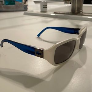 Lacoste Blue & White Sunglasses Classic Rectangle Shape